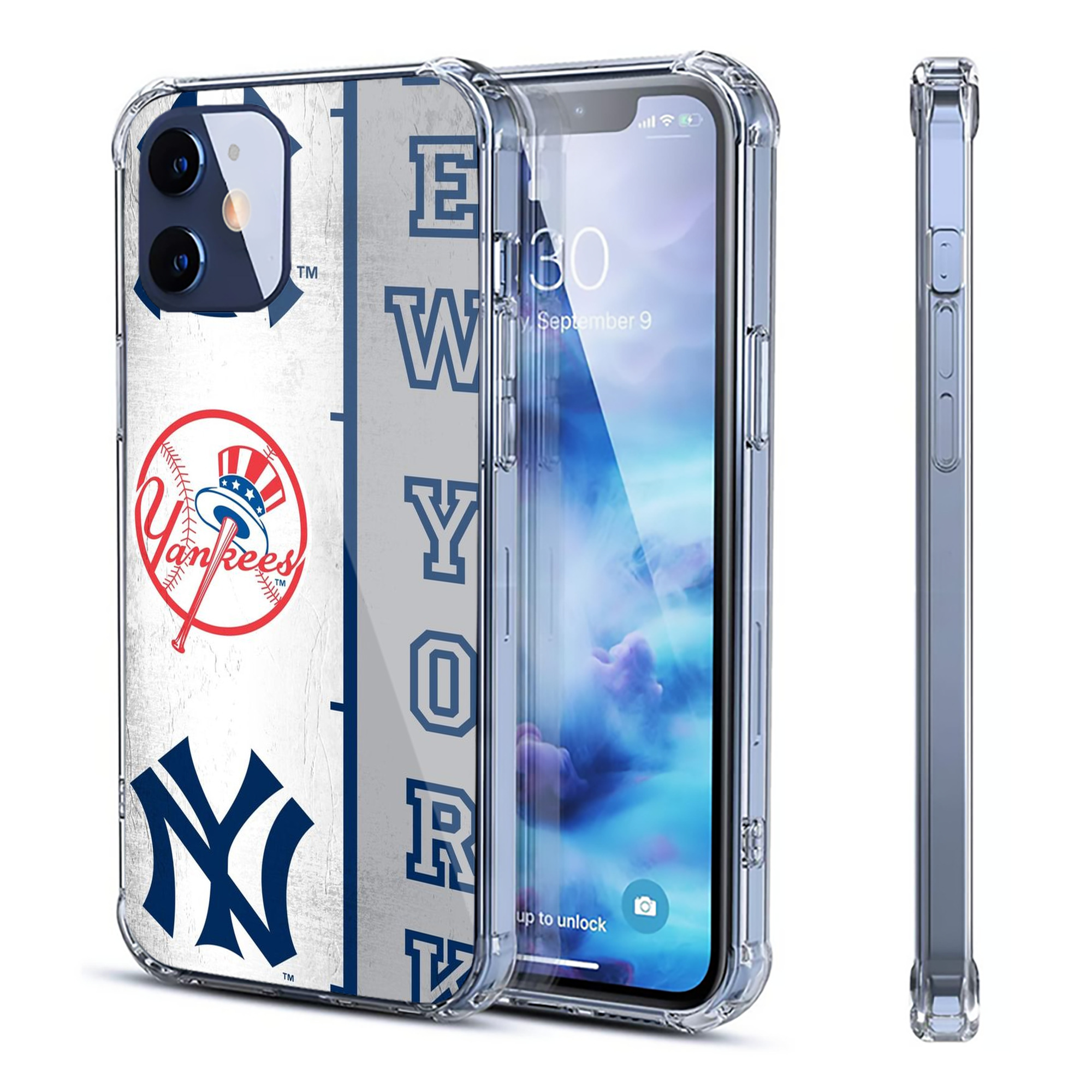New York Yankees 217 Clear IPhone 12 Case – Soft TPU With UV Print – Enhanced Drop Protection, Precise Fit, Anti-Fingerprint, Customizable Design, Scratch-Resistant, Yellow-Resistant